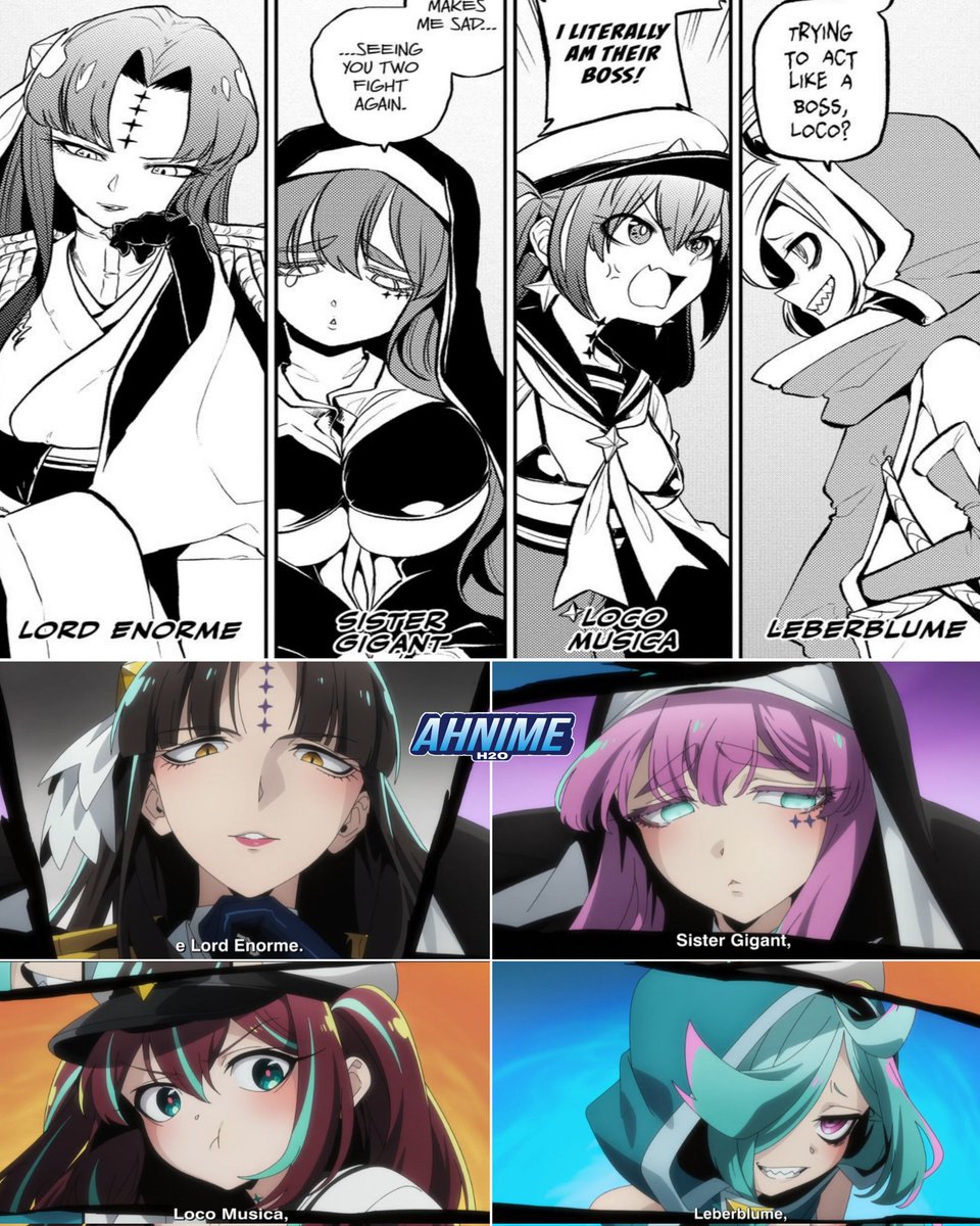 ahnimeh2o's tweet photo. As quatro fundadoras da Liga das vilãs Enormita. #mahoushoujoniakogarete #gushingovermagicalgirls https://t.co/qjVUnJPJxV