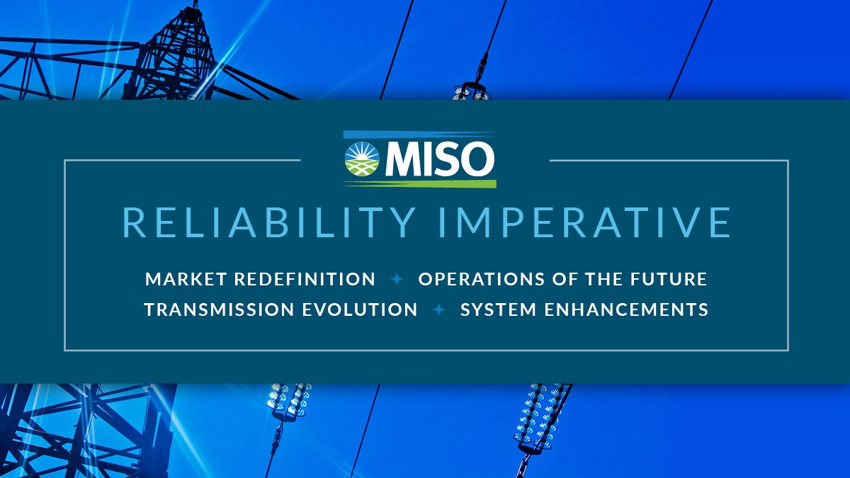 Today we published the latest #ReliabilityImperative report which outlines the urgent and complex challenges facing the power grid. Read the latest on our website: misoenergy.org/meet-miso/medi… 
#gridofthefuture #energytransition