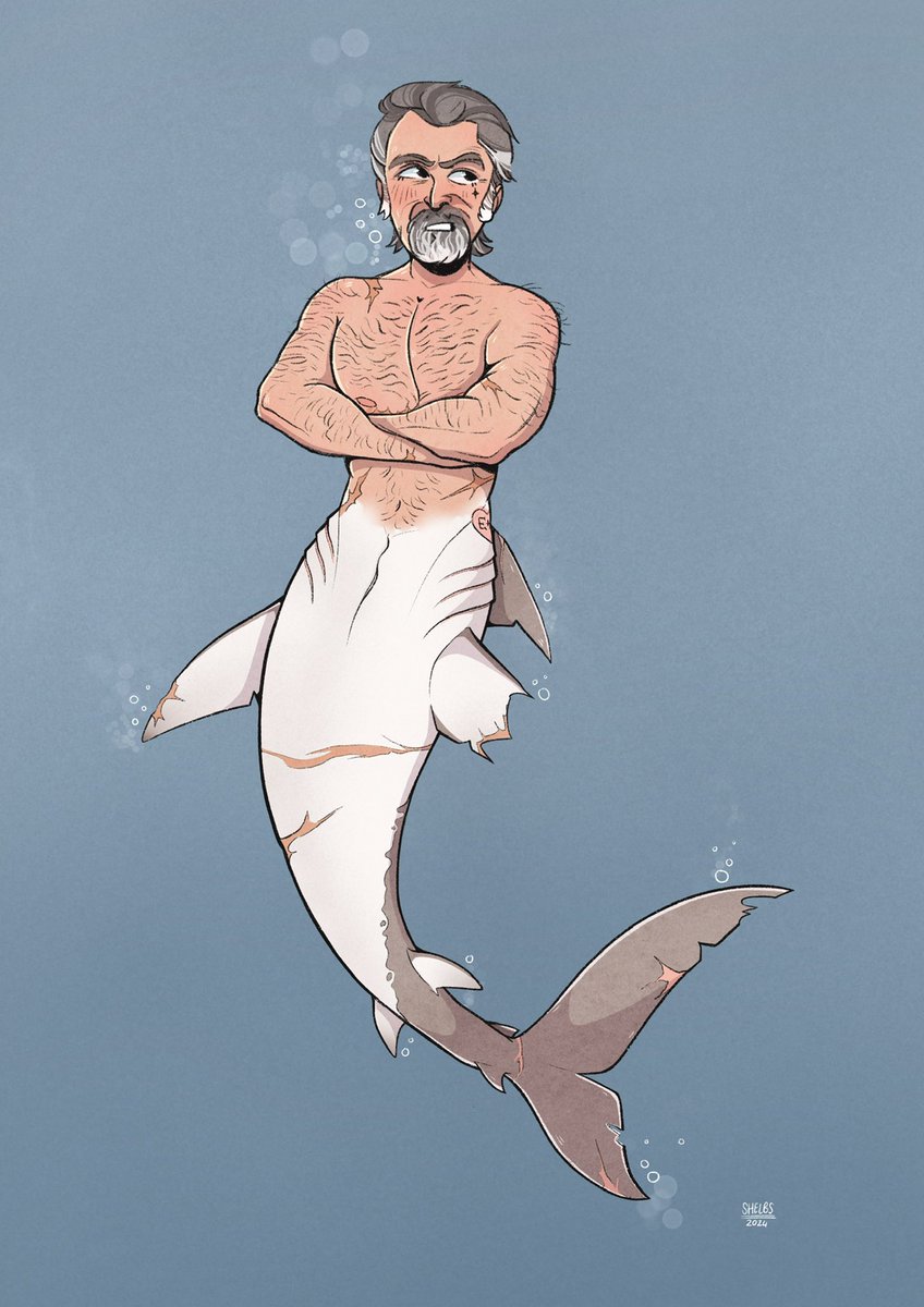 ShelbsArt06's tweet image. I just had to post this one here too. This is for the “mermaids” prompt and I drew Izzy as a mershark! 🦈🧜‍♀️ 

#HappyEdizzyWeek #IzzyHands #SaveOFMD #RenewAsACrew #supportsmallartists
