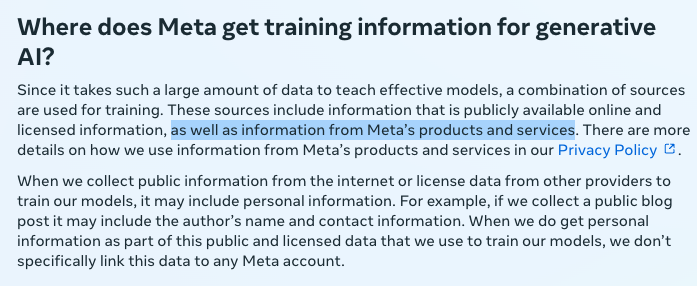 🚨 Meta's AI training practices are questionable, and the @FTC should investigate. Here's why: I start with a quote from Mark Zuckerberg during the Q4/2023 earnings call, which happened on February 1st: “On Facebook and Instagram there are hundreds of billions of publicly…