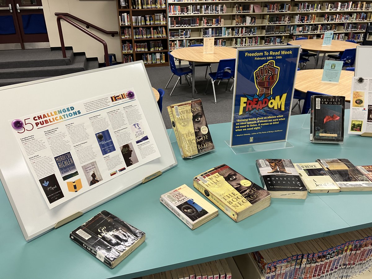 BealLibrary's tweet image. We are in the middle of Freedom to Read Week, an important acknowledgement of the right to read what we choose. Defend your freedom to read every day...visit a library, bookstore, newsstand or online service &amp;amp; read something today! #FTRWeek @HBBeal @TVDSB