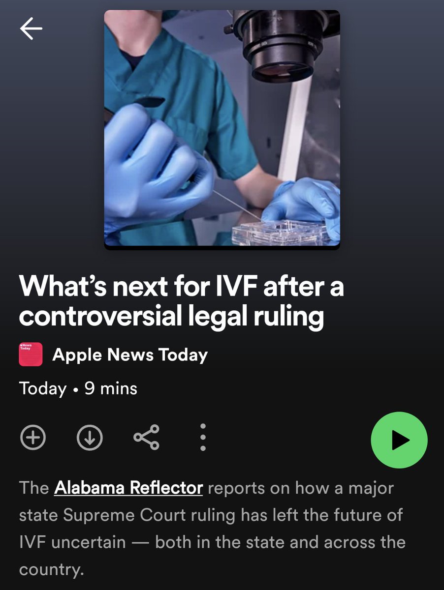 Apple News Today podcast featured <a href="/ALReflector/">Alabama Reflector bsky: @alreflector.bsky.com</a>'s coverage of the Alabama Supreme Court decision that ruled frozen embryos are children and the implications it may have on fertility treatment in Alabama.