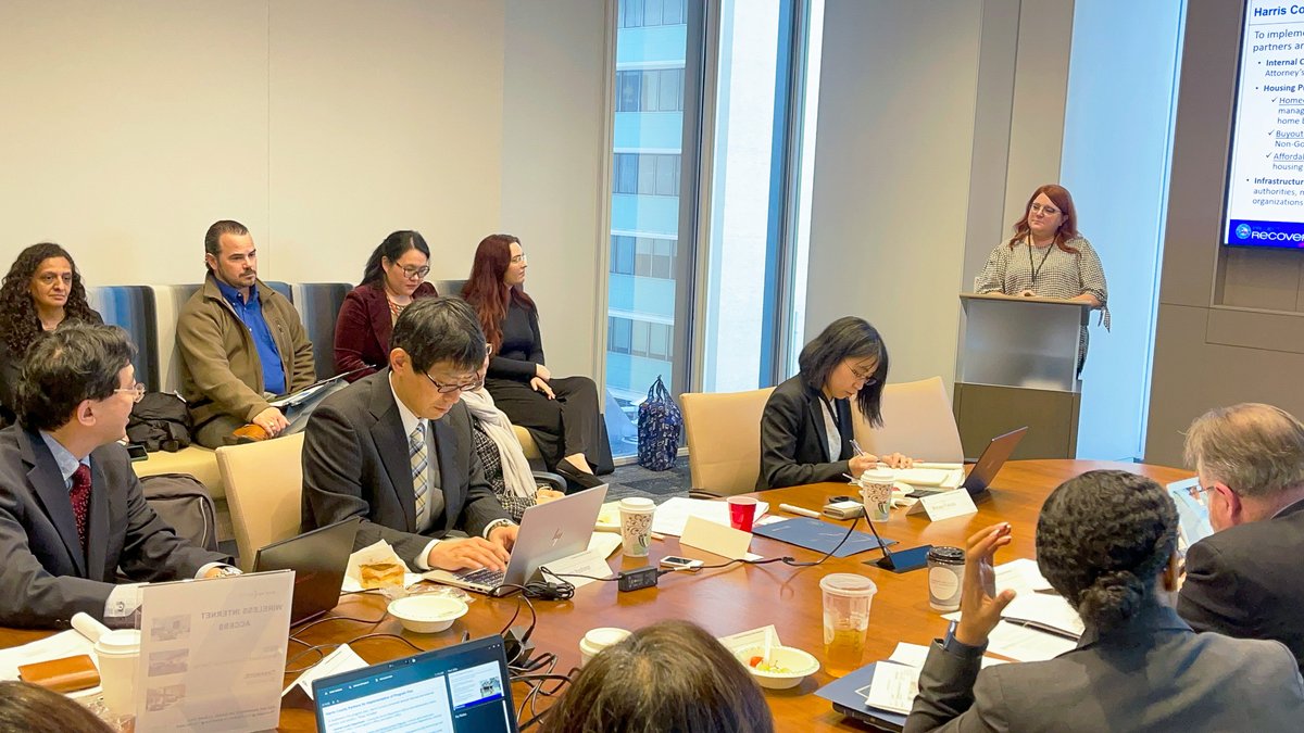 HCHousingDev's tweet photo. A BIG THANK YOU to the U.S. Department of Housing and Urban Development (HUD) for hosting the Japanese Delegation meeting, which focused on federal and municipal climate resilience, disaster recovery, and HUD-funded projects in Houston/Harris County post-Hurricane Harvey. ☔🏙️ 🌀 https://t.co/hwVkjphCul