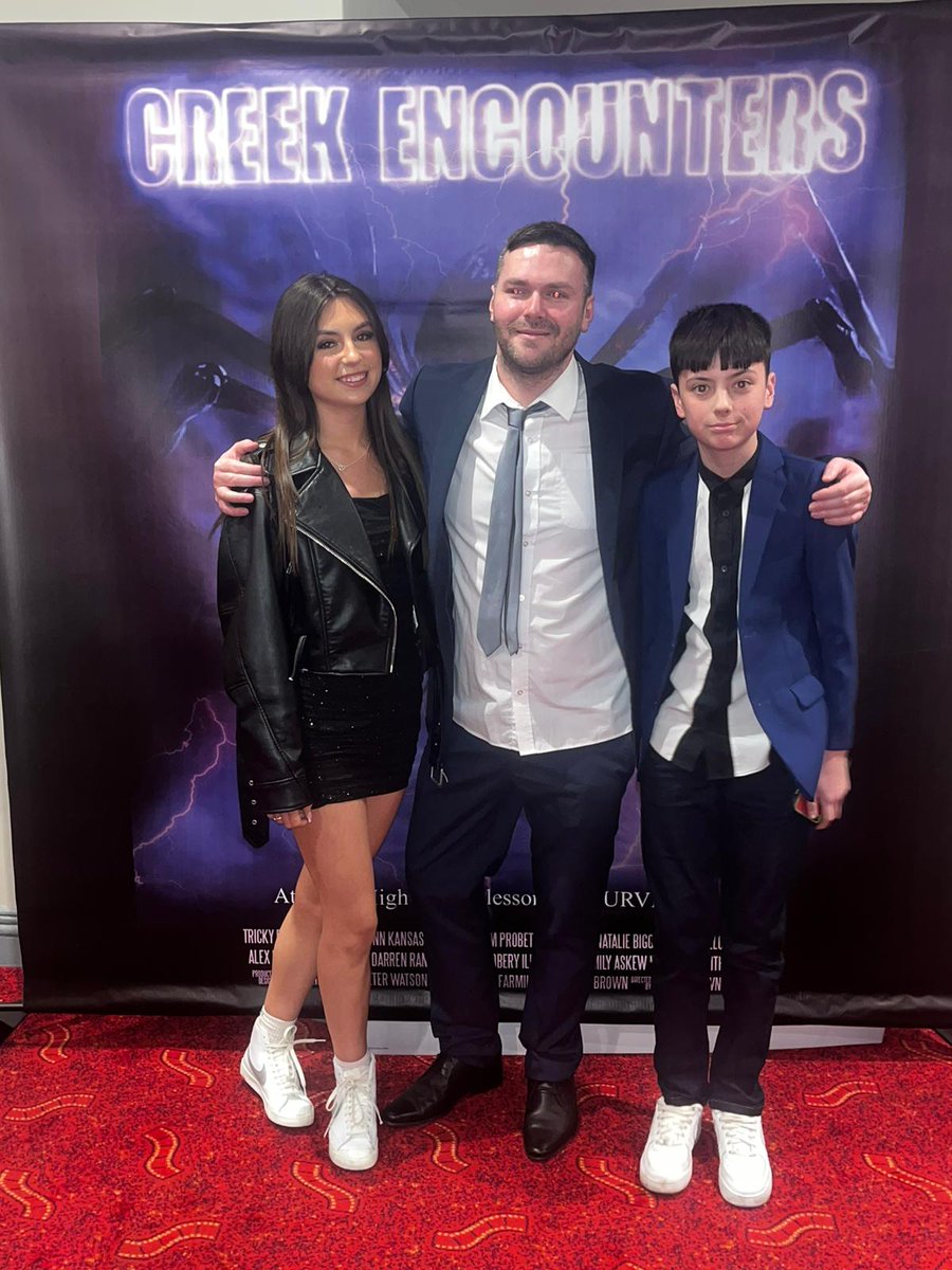 With the main man himself.... Our @CreekEncounters Film Director @JasonMJBrown 🎉 and @AlexBullock2010 #castandcrewpremiere #featurefilm