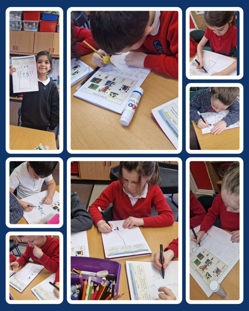 We have been working hard on writing setting descriptions as part of our writing focus in P2A. We used our senses to help us think of what we could see, smell, taste, feel and hear in the planet of The Smeds and The Smoos.