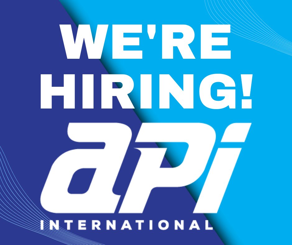 We are #Hiring! Come join our team at API!
Open positions:
➡️ Inside Sales Representative
➡️ CNC Machinist

Apply today! ✔️
👉  apiint.com/about-us/caree…

#JobOpening #Jobs #Manufacturing #UrgentHiring #WarehouseJobs #CNCJobs #CNC #InsideSales #Sales #SalesRep #SalesJobs