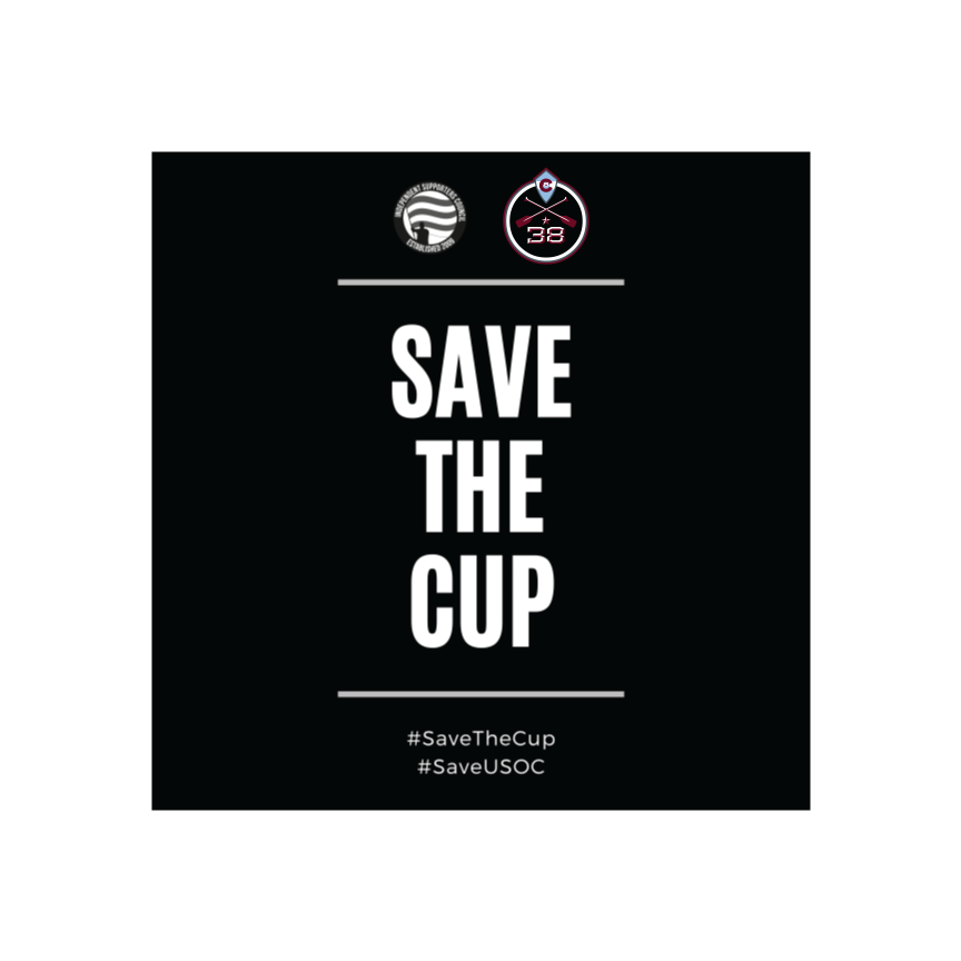 C38sg's tweet photo. Centennial 38 stands firmly united with
@ISCSupporters in opposing MLS's decision to withdraw from the @opencup

#SaveTheCup 
#SaveUSOC https://t.co/qKdYm6yNtX