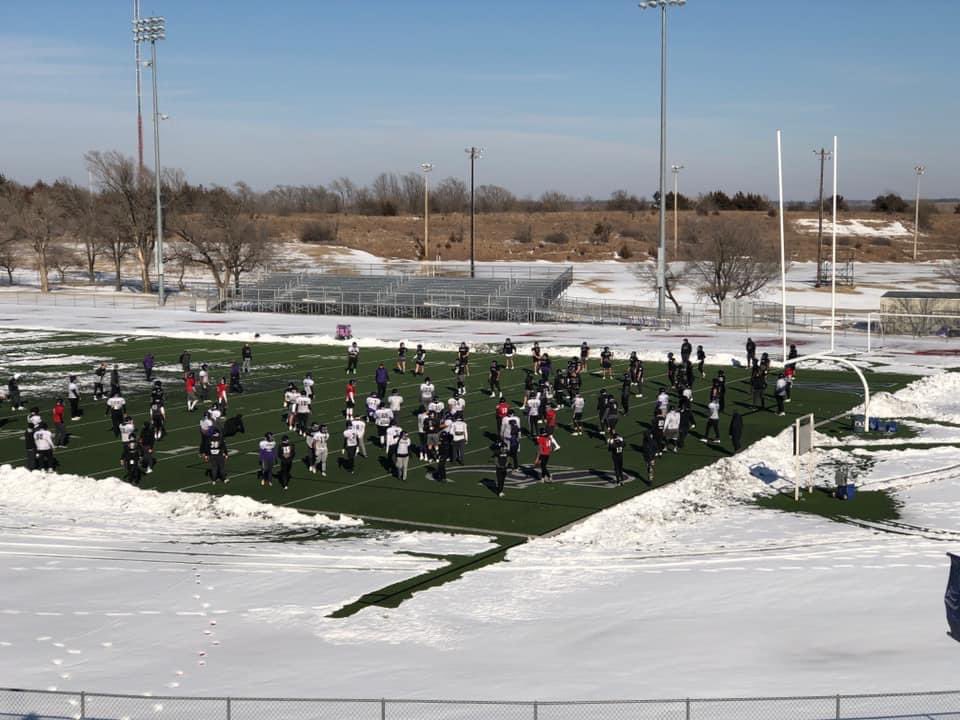CoachSeaba's tweet image. One of the craziest times in my career! We had half a season take place in the spring due to Covid. We spent a day shoveling snow in mid February to practice! Shoveling snow fits right in with painting the practice field in the August heat! Good times and great GA memories!
