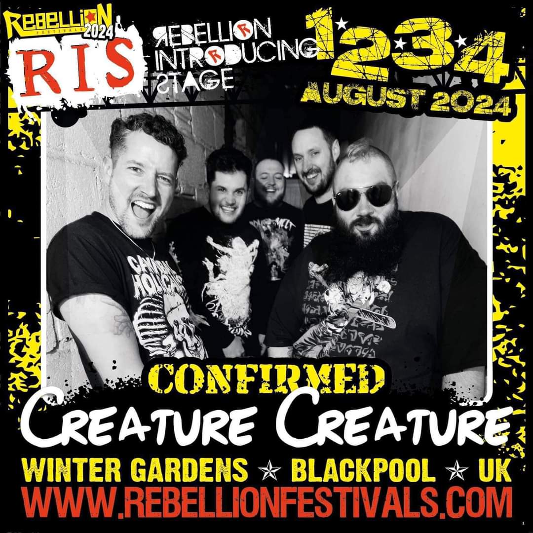 creature_tweets's tweet photo. We've just been confirmed for this year's Rebellion festival! We'll be playing the introducing stage at the largest independent punk festival in the world! So get your tickets for the 1st-4th of August and we'll see you at @RebellionFest 

https://t.co/gPn3emaNaR https://t.co/Qoc1xEd0eI