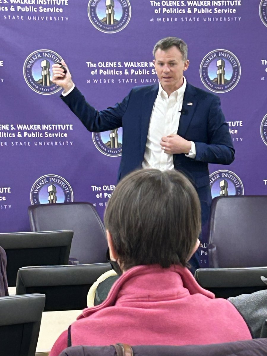 Thanks to <a href="/RepBlakeMoore/">Congressman Blake Moore</a> for holding a #townhall meeting at <a href="/WeberStateU/">Weber State University</a>‘s <a href="/WSUWalkerInst/">Walker Institute</a> today.