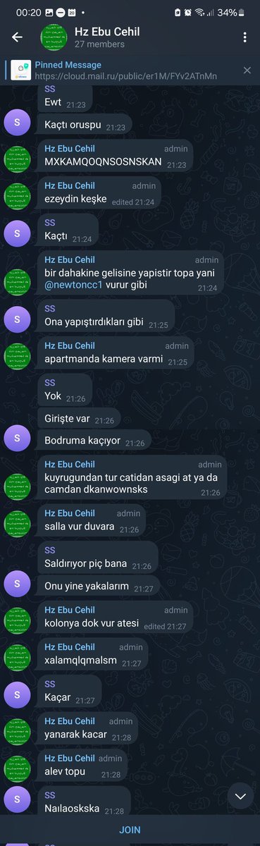 ersalanyaren's tweet photo. #c31ktutuklansın HZ EBU CEHİL GRUBUNDAKİ YAZIŞMALAR HERKESE AÇIK.BU GRUPTA ÖLDÜRÜLEN KEDİLERİN FOTOĞRAFLARI VAR VE DAHA DA FAZLASINI AÇIKÇA PLANLIYORLAR. LÜTFEN CİMERDE ŞİKAYET EDİN.İSTERSENİZ KENDİ BAŞVURUMU DA PAYLAŞABİLİRİM
#ibrahimkeloğlantutuklansın #muratozdemirtutuklansin https://t.co/AsS6pqpmLj
