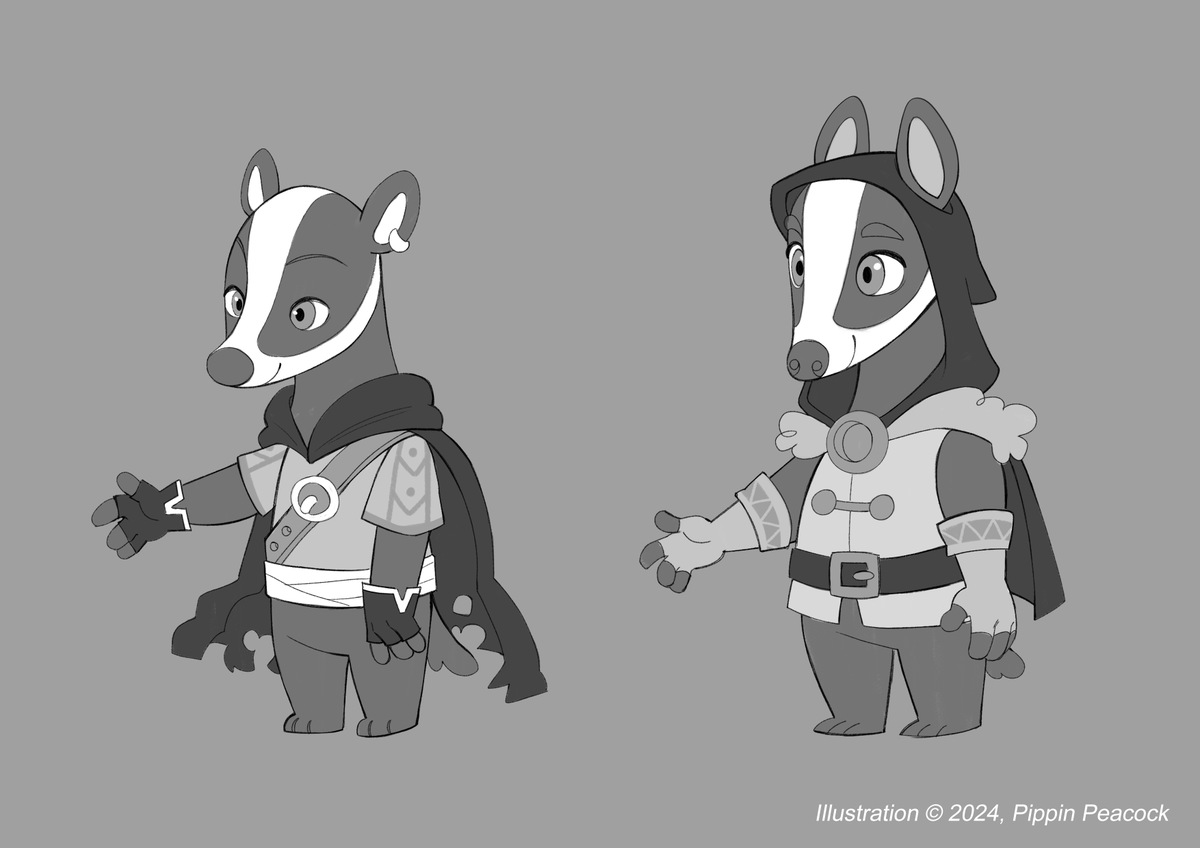MustKickWizards's tweet photo. Meet the badger archer (Name pending :D) 
Another epic concept by the ever talented @migglangelus
#gamedev #unreal #unrealengine #sologamedev #indiegamedeveloper #MustKickWizards https://t.co/uRVvUDAZnH