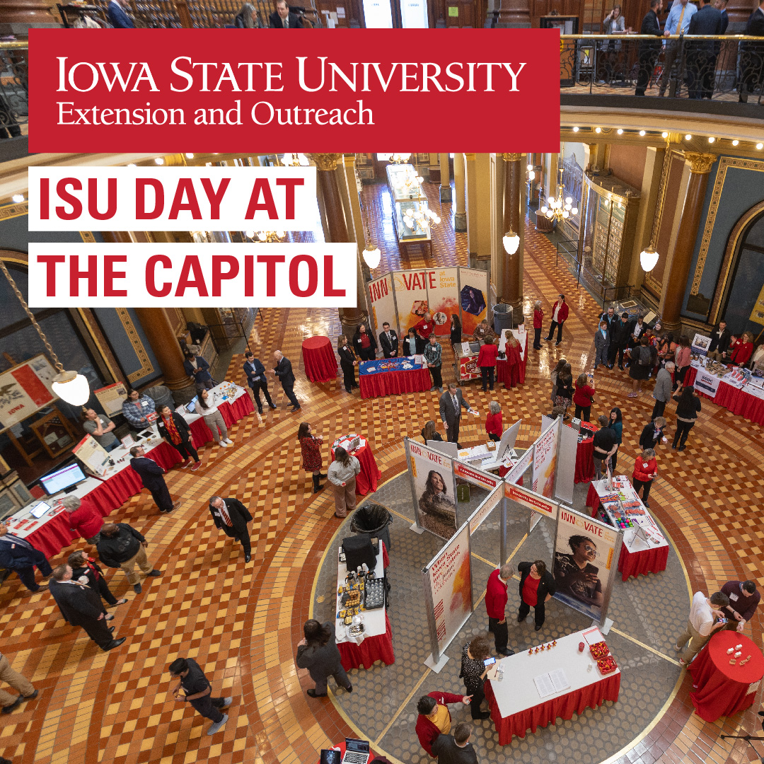 ISUExtension's tweet photo. We were part of @IowaStateU  Day at the Capitol, showcasing three of our program areas: Mental Health First Aid, @iowa4h STEM programs and the NASA Iowa Space Grant Consortium, and the Rural Housing Readiness Assessment. https://t.co/tLg8cF9eJC