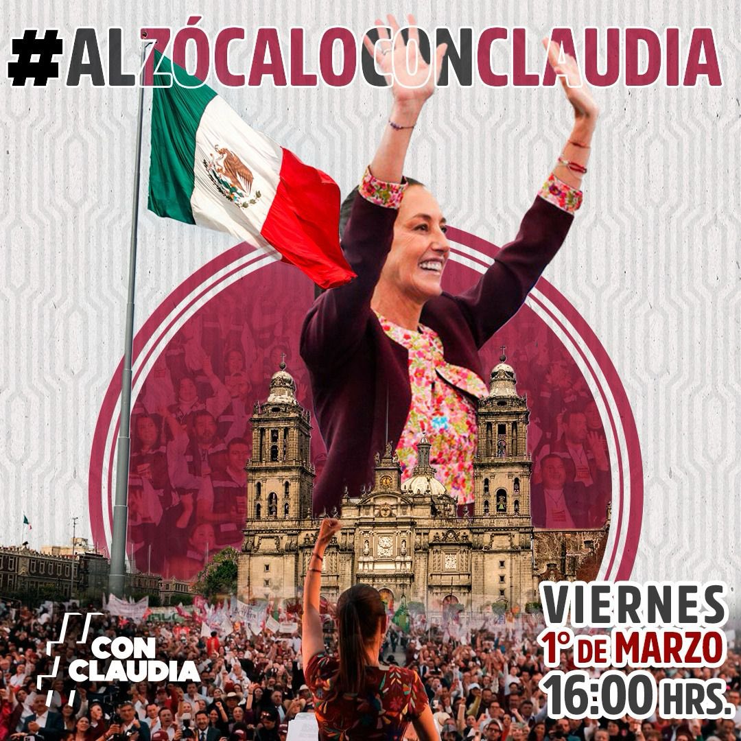 AbrahamCarro's tweet photo. Este 1° de marzo tenemos una cita con la historia.

Acompañaremos a quien será #LaPrimera presidenta de México, @Claudiashein, en su arranque de campaña.

¿Quién va con nosotros al Zócalo? https://t.co/7CQibpr6rE