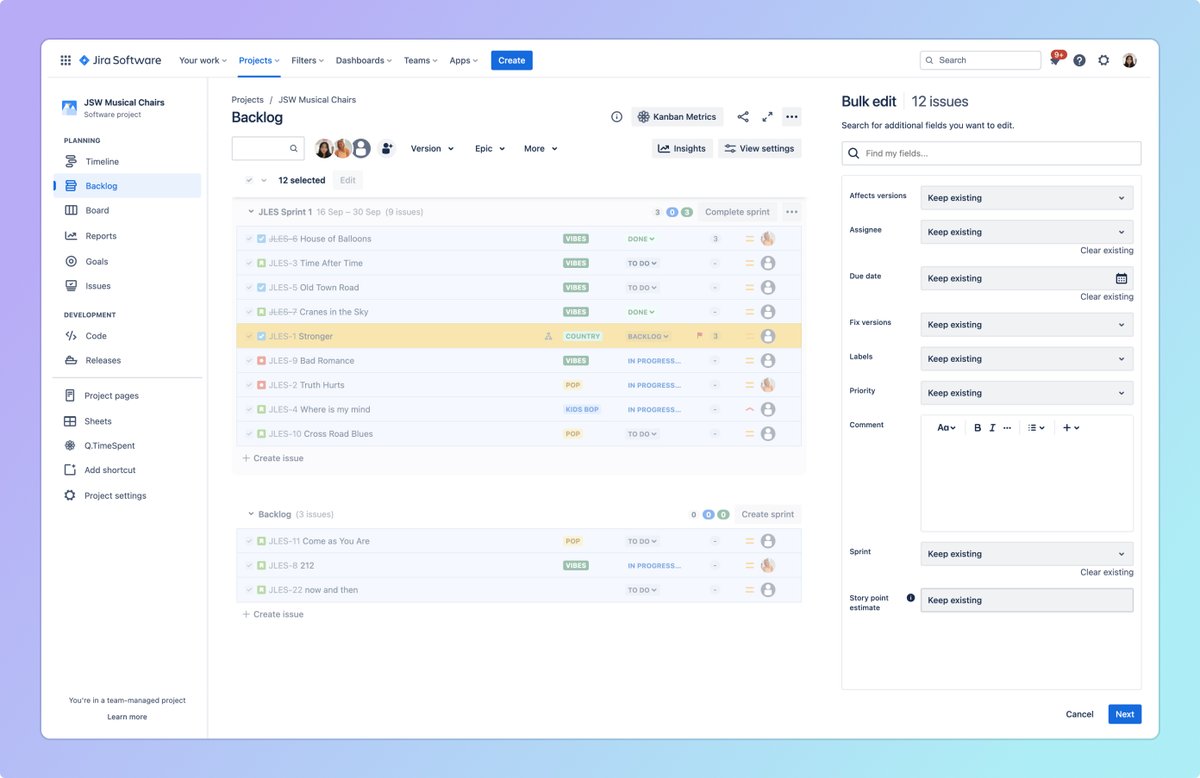 Updating your Jira backlog has just gotten easier! You can now edit multiple issues at once with just a couple of clicks. Learn more here: bit.ly/49dXJbX