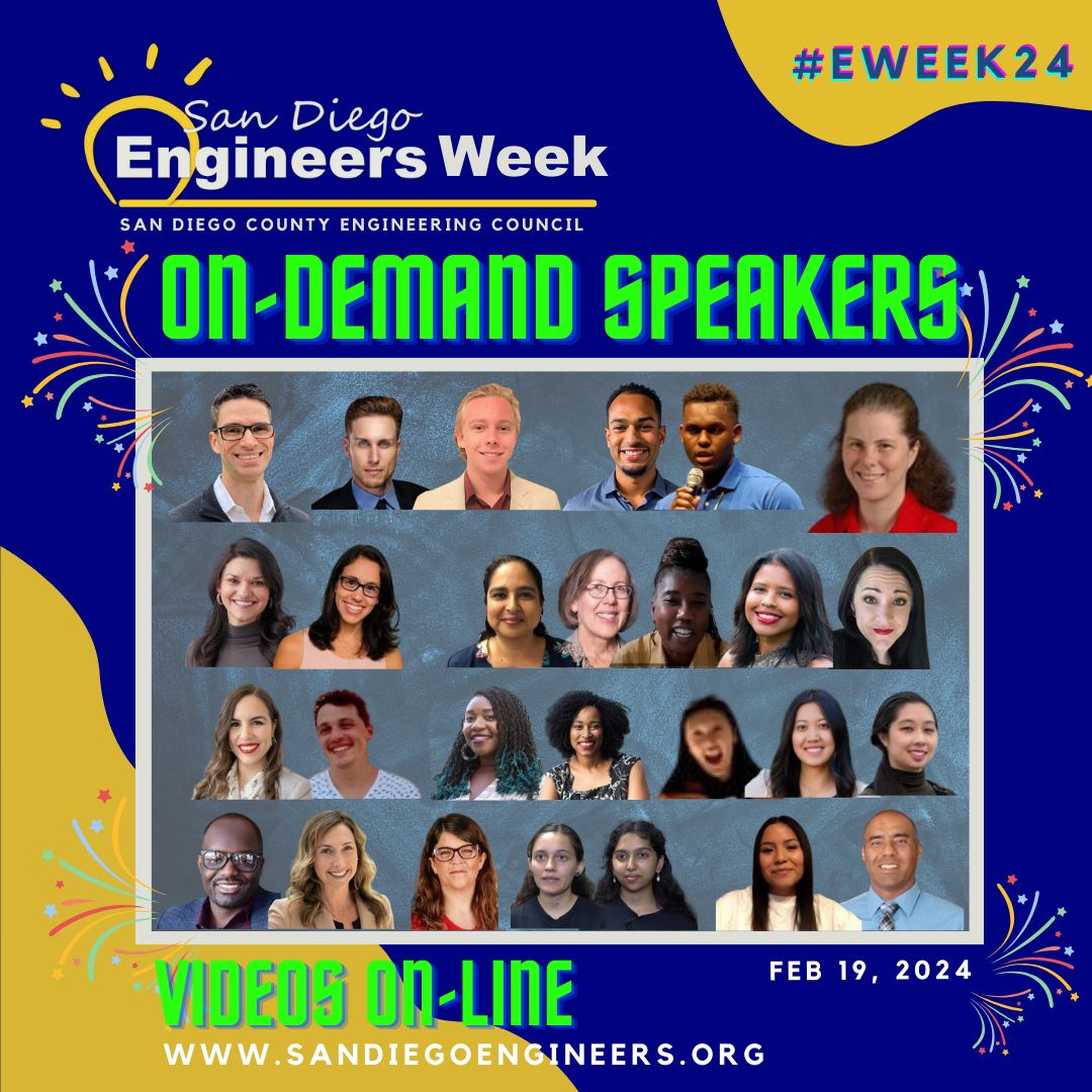 Celebrate Engineers Week with us. Watch our #EWEEK24 #SanDiegoEngineers on-demand Speakers!  buff.ly/3wq2wIL