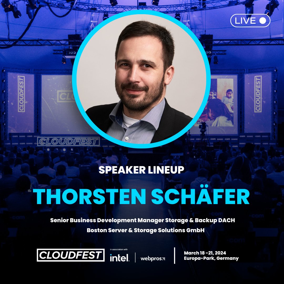 cloudfest's tweet photo. These senior-level speakers from WebPros, @WeBrainstorm , Diehl Metering, and @BostonGermany are coming to #CloudFest 2024! Join them and other leaders in #internetinfrastructure, March 18-21 at Europa-Park! Use this link to register: https://t.co/WvwZhSGVKP https://t.co/VbXhh55Kfg