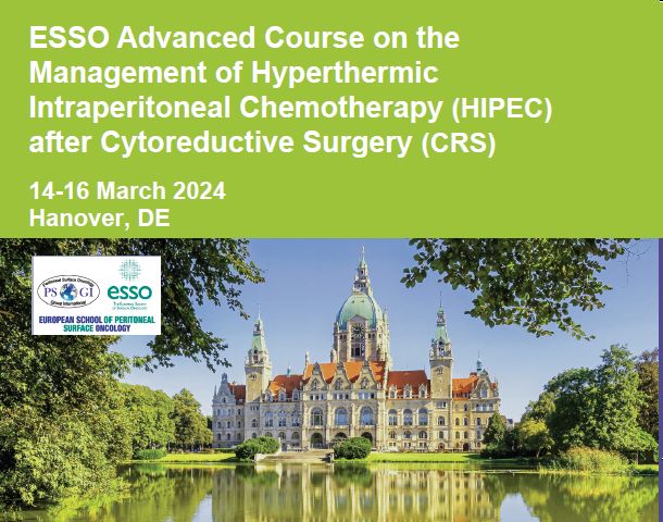 European Society of Surgical Oncology (ESSO) (@essonews) on Twitter photo 💥 Just a few more days left to register for this Advanced Course on the Management of #HIPECafterCRS in 📍 Hanover, DE & Online
👉 See programme & registration info at buff.ly/3OPGLZc
#ESSOCourse <a href="/PSOGI_EC/">Peritoneal Surface Oncology Group International</a> <a href="/DeliaCortesGuir/">Delia Cortés Guiral</a> <a href="/oliviawriting/">Olivia Sgarbura</a> <a href="/PSugarbaker/">Paul H Sugarbaker</a>
<a href="/FaheezM/">Faheez Mohamed</a> <a href="/EYSAC1/">EYSAC</a> 💥 Just a few more days left to register for this Advanced Course on the Management of #HIPECafterCRS in 📍 Hanover, DE & Online
👉 See programme & registration info at buff.ly/3OPGLZc
#ESSOCourse <a href="/PSOGI_EC/">Peritoneal Surface Oncology Group International</a> <a href="/DeliaCortesGuir/">Delia Cortés Guiral</a> <a href="/oliviawriting/">Olivia Sgarbura</a> <a href="/PSugarbaker/">Paul H Sugarbaker</a>
<a href="/FaheezM/">Faheez Mohamed</a> <a href="/EYSAC1/">EYSAC</a>