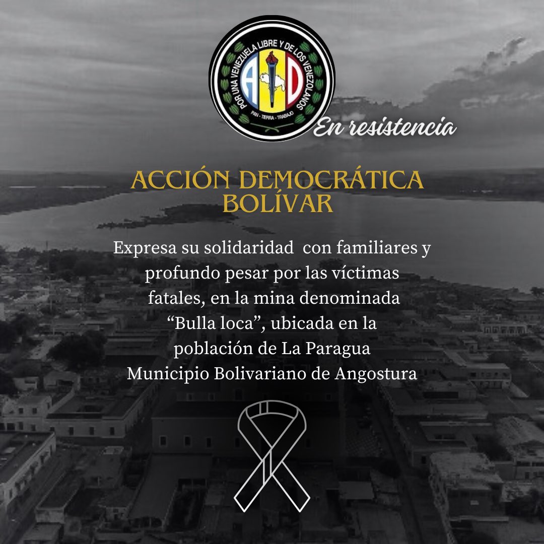 #21Feb | Lamentamos el trágico accidente ocurrido en La Paragua, nos hacemos solidarios con las familias de quienes han perdido la vida en tan tragico derrumbe, en el Municipio Bolivariano de Angostura