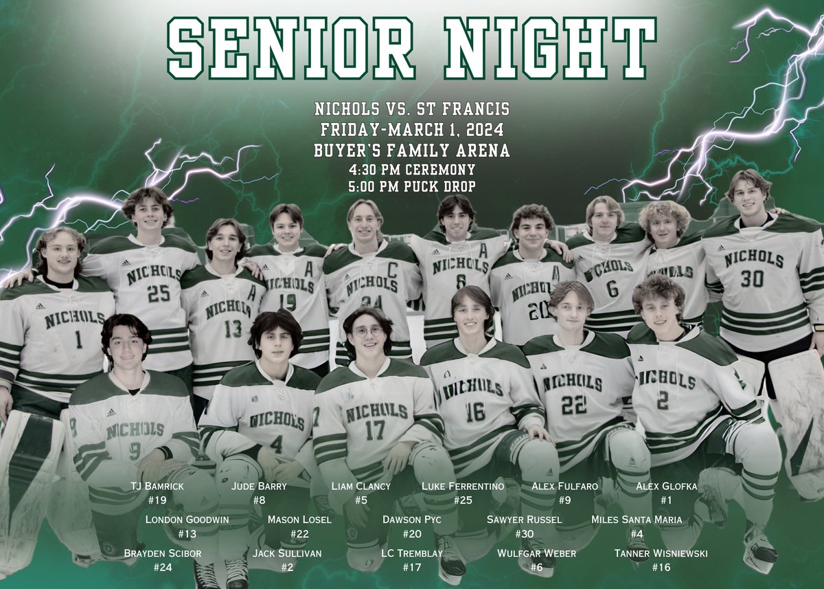 Save the date! Nichols Senior Night Friday, March 1st vs. St. Francis. Pack the Barn! #CultureWins #ProcessWins #ItTakesWhatItTakes #Vitua