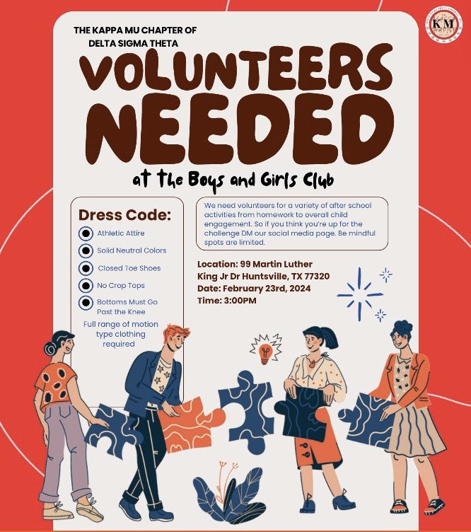 We are looking for volunteers to participate in some community service with us this Friday! If you are interested BE SURE to DM our page to secure your spot❤️ KM is looking forward to serving the community with you!