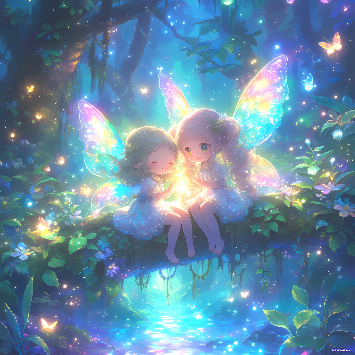 Kawaiizice's tweet photo. Fadinhas!º-º 
Brilhando muito!! ✨ 
 
#AIart #NIJI #AIイラスト #AI妖精部 https://t.co/fqtFCTfyj9