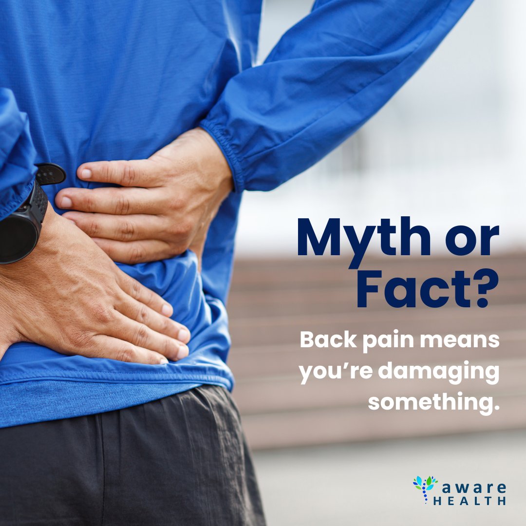 AwareHealth_io's tweet photo. MYTH! How we understand &amp; react to pain can be shaped by our past encounters with pain, current stress levels, the quality of our sleep, and our coping mechanisms. With the right approach, we can modify these factors to not just manage pain, but to transform our experience of it! https://t.co/PwYoFkndMy