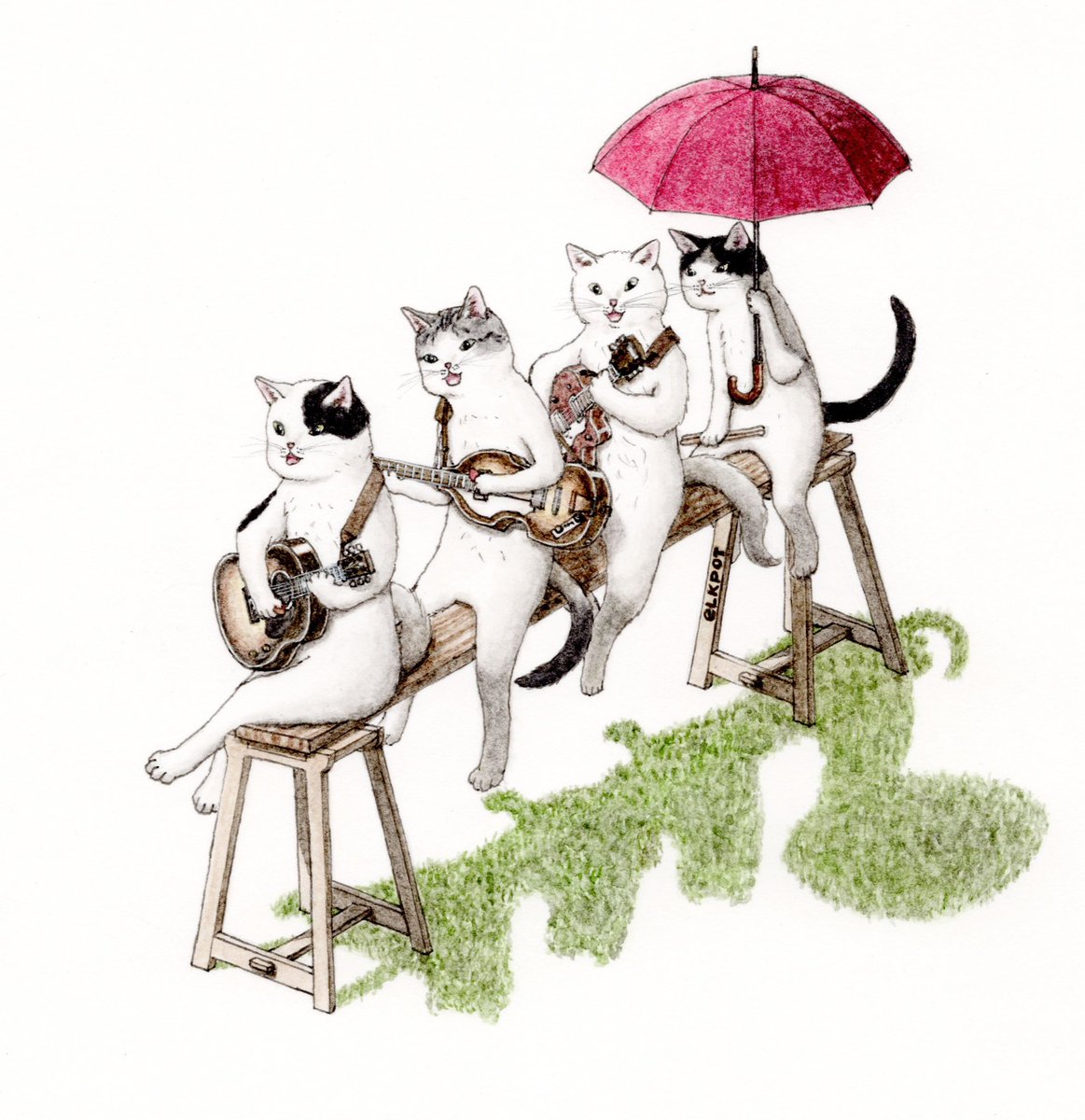 「#猫の日  」|エルクポットの動物群像絵🐾のイラスト