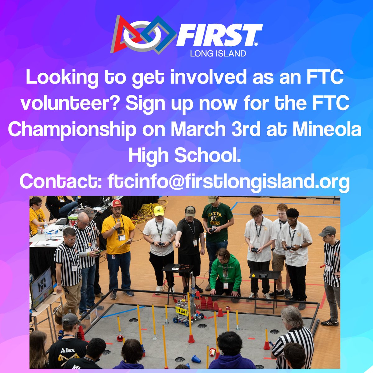 The FTC Championship is fast approaching, so don't forget to sign up to volunteer.