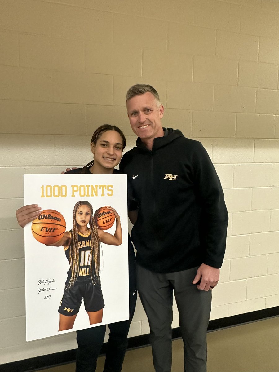 Congratulations to <a href="/makiyah_10/">MaKiyah Matthews</a> on getting🏀 1,000 CAREER POINTS 🏀 tonight in Grayson! We are so proud of you &amp; <a href="/BballRhhs/">RHHS Girls BBall</a> on all your accomplishments. 👏🏻🏆👀 #OuRHouse #BTH