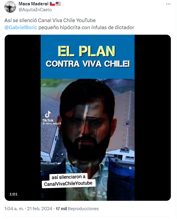 Oiga "maca", y si vamos borrando esta fake? No le hace ningún beneficio, incluso, le presta ropa al gobierno.

Lo borra o mejor tenga el café listo para discutir largamente cara a cara como hacer esto afecta negativamente a la derecha de Chile.

Usted decide, nos vemos.