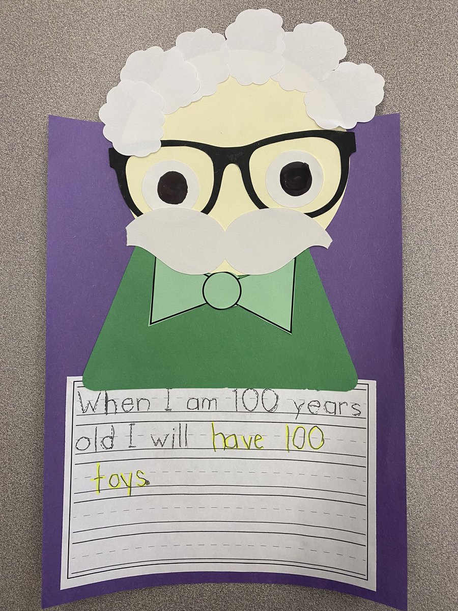 We have some pretty big ambitions over here in Kindergarten! Today students celebrated their 100th day of school by painting 100 gum balls and writing about what they will do when they’re 100 years old. From still living with our parents, to owning 100 toys, we thought of it all!