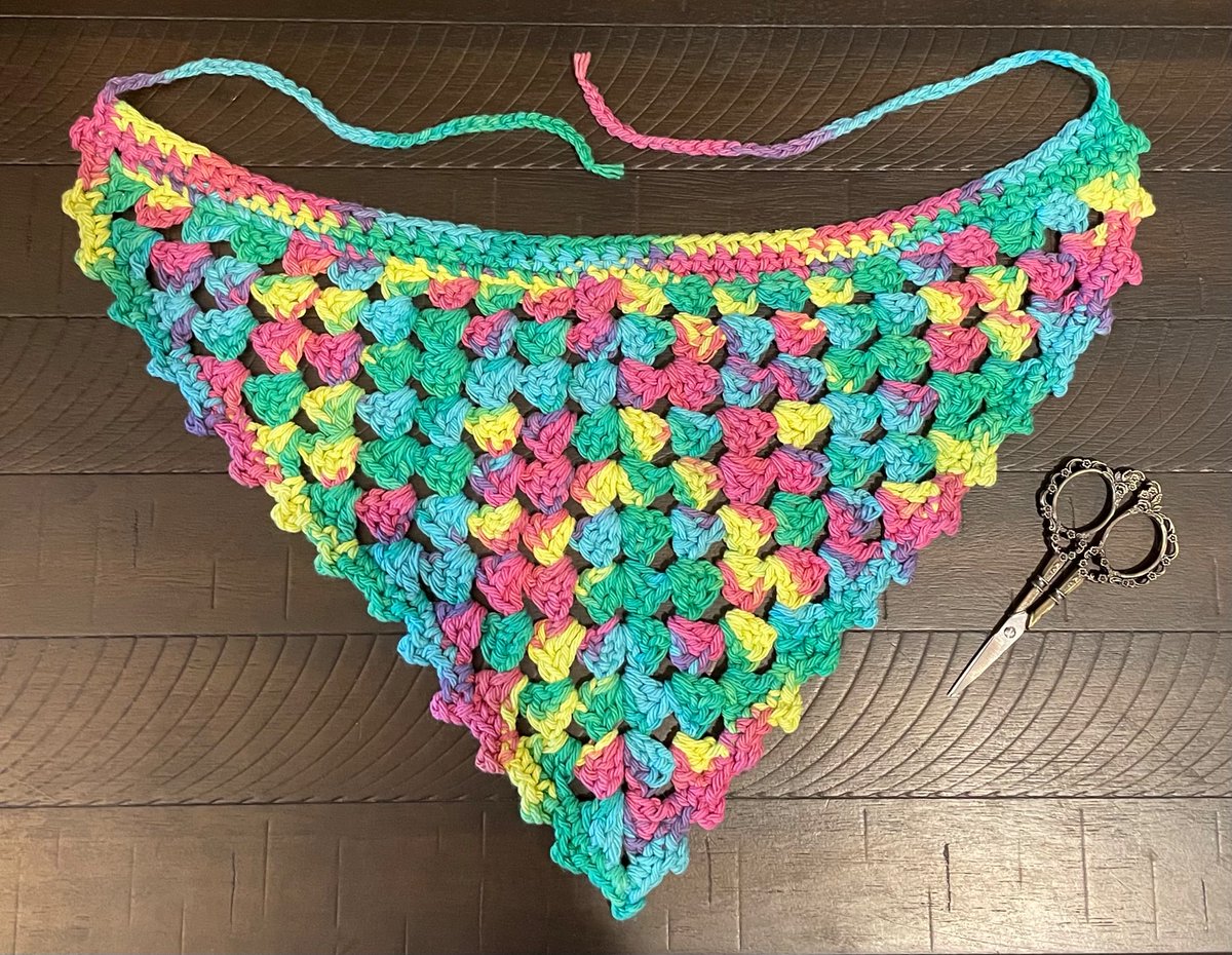 Rainbow crochet bandana 🌈🤍