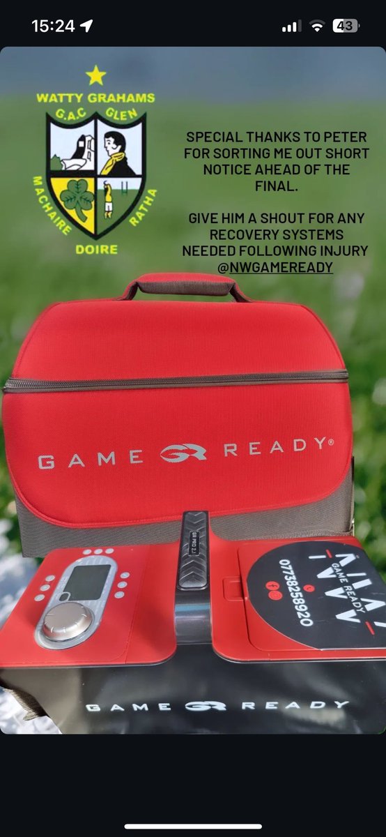 NWgameready's tweet image. We where so lucky to have gotten to work with an All Ireland winning team
@WattyGrahamsGAA @Doiregaa 
If you’ve surgery booked
Get in contact today.
#surgey #injury #coldcompression #kneepain #ACL #anklebreaker #cyrobenefits #ireland #GAA #physio
#mclrecovery #orthopedicsurgey