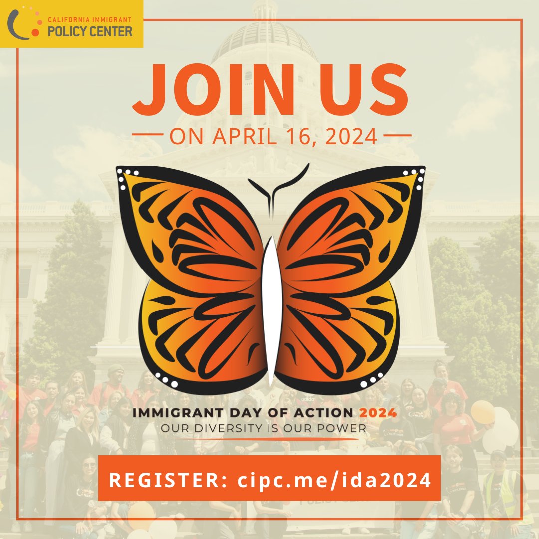 Are you ready to build immigrant power with colleagues from across the state? Join us on 4/16/24 for @CALimmigrant's #ImmigrantDay2024 in Sacramento. Advocates will gather for a day of action to uplift our communities' voices and needs. ✊🏽

Register here: cipc.me/ida2024