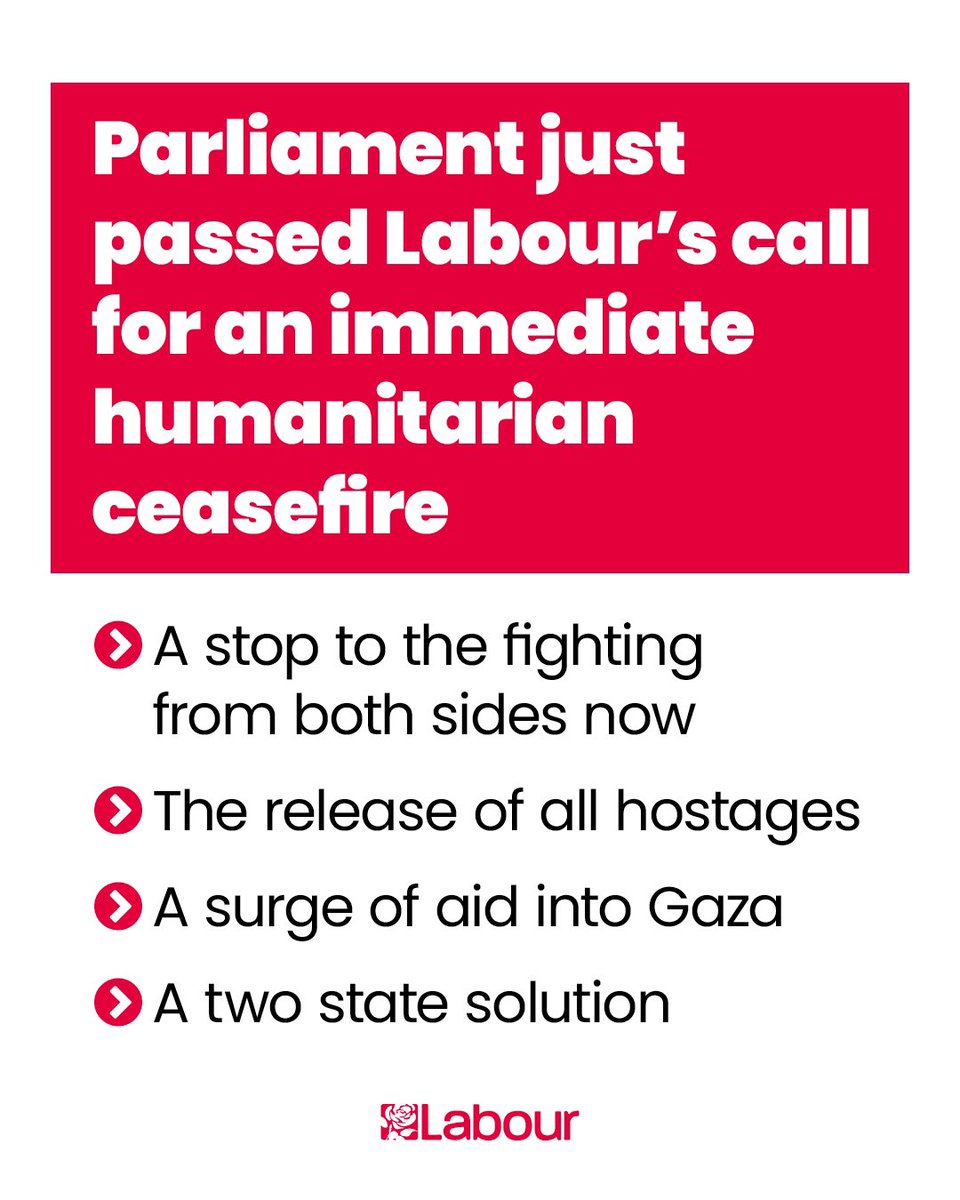 Parliament just passed Labour’s call for an immediate humanitarian ceasefire.