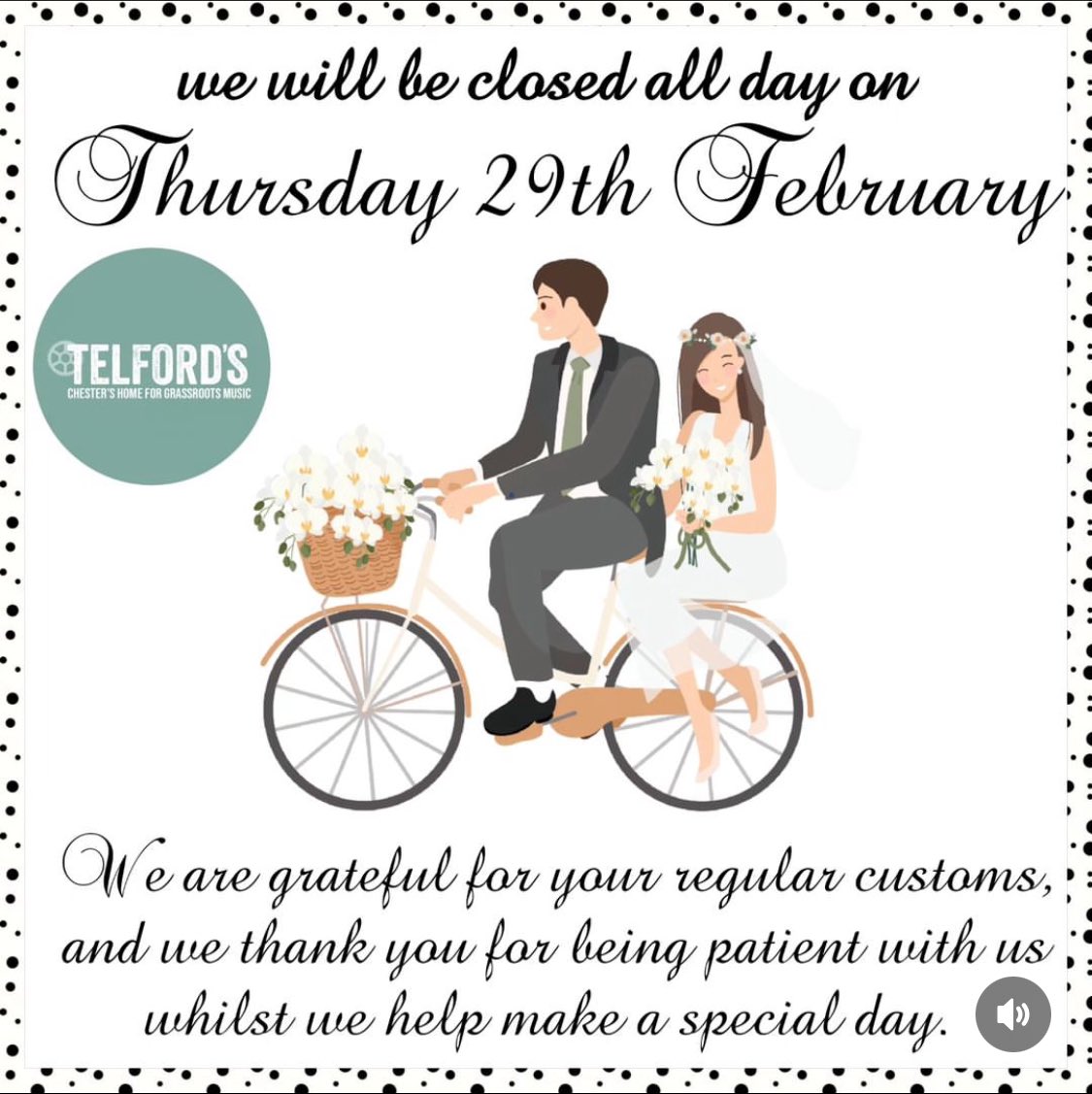 Telfords Warehouse (@telfords) on Twitter photo We’re looking forward to helping  celebrate a special day next Thursday😊
Will be open as usual on Friday 1st March. We’re looking forward to helping  celebrate a special day next Thursday😊
Will be open as usual on Friday 1st March.