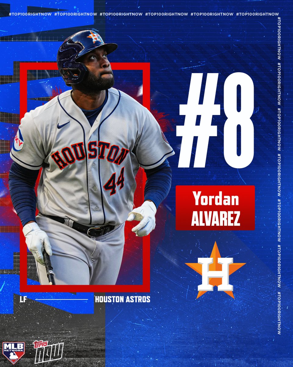 Yordan Alvarez is #8 on the #Top100RightNow! The @astros superstar