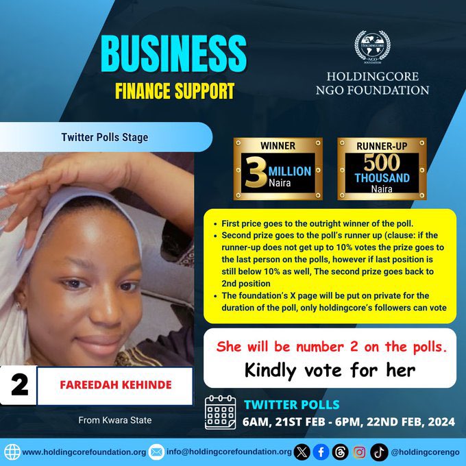 PlateauDecides's tweet photo. Please, before you go to bed

Kindly follow @Holdingcorengo as you can only vote for @reedah_of_dubai if you are a follower. 

Pass this on to your followers, retweet, quote and preach to your Twitter friends and families. 

Thanks https://t.co/GA5UjXM949