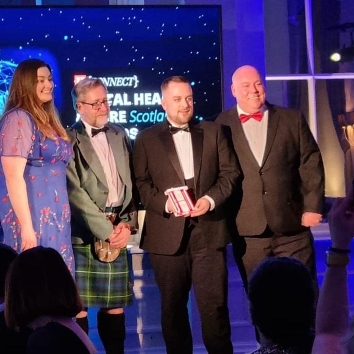 Baillie88's tweet photo. Delighted for @BieldScotland  as we scoop the #DigiHealthCare24 Award for 
Technology Enabled Independent Living presented by @DrDMacaskill for our #TAPPI project. Fantastic recognition for housing as we look to join the dots within Health, Housing and Care #DigiHealthCare24 https://t.co/u6t7GDoOZb