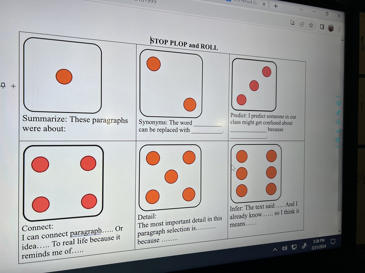 MsAlvarezArango's tweet photo. My kids have become experts at annotating! It was all thanks to our “ Stop, Plop and Roll” dice activity! 

WAY TO GO ENGLISH II! 

@Grapevine_HS https://t.co/jtYMIJzQFl