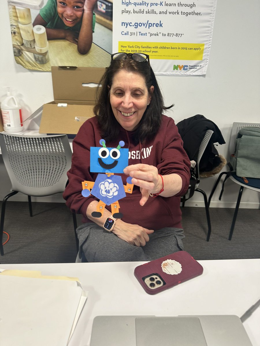 Nadia916's tweet image. Today we learned how designing &amp;amp; creating projects on the @cricut incorporates so many computational thinking concepts and strategies! Here are some robots we created using shapes and patterns in DS! @CS4AllNYC
