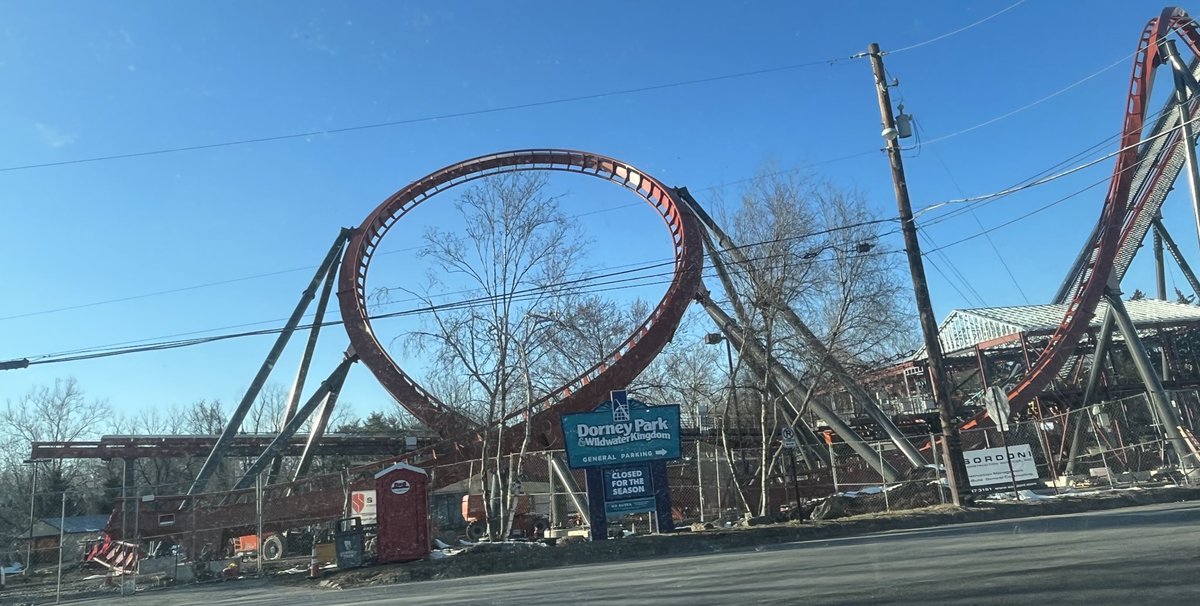 iby_coaster's tweet photo. Iron Menace’s now completed, tilted loop! #dorneypark #ironmenace #dp2024 https://t.co/PZcGRp8DgU
