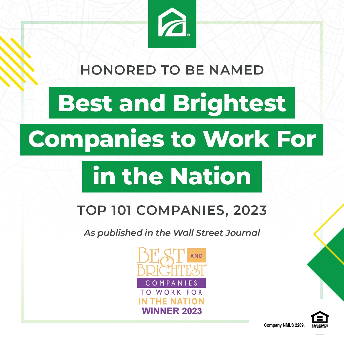 Fairway has been recognized as one of the Best and Brightest Companies to Work for in the Nation, as featured in the Wall Street Journal! We're humbled to be among the Top 101 Companies to receive this honor. Congratulations to the entire team!