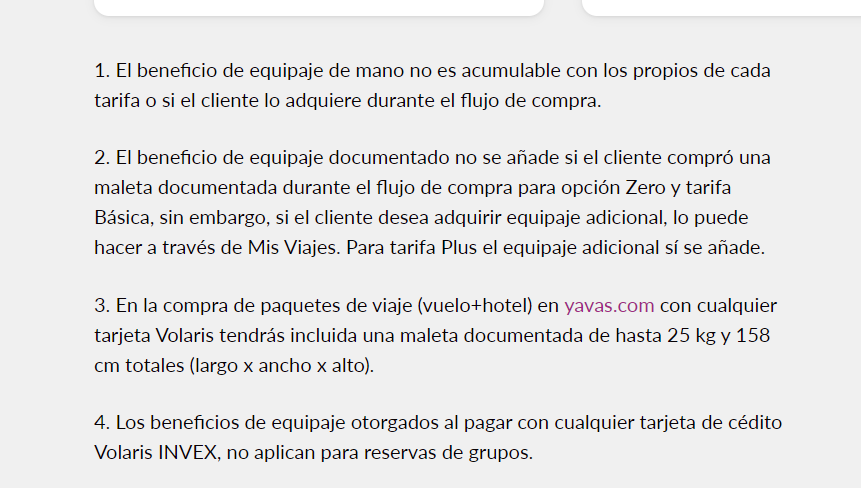 DenisseLopezFl's tweet photo. @viajaVolaris Gracias Volaris. Me confirmaron durante la reserva mis beneficios de la 2.0 de siempre y  hoy al hacer check in ya no los tengo activos,  me comentaron de esta condicion pero no lo he visto por algun lado mencionado y tampoco en la pagina compartida. https://t.co/QuXBNieXFJ