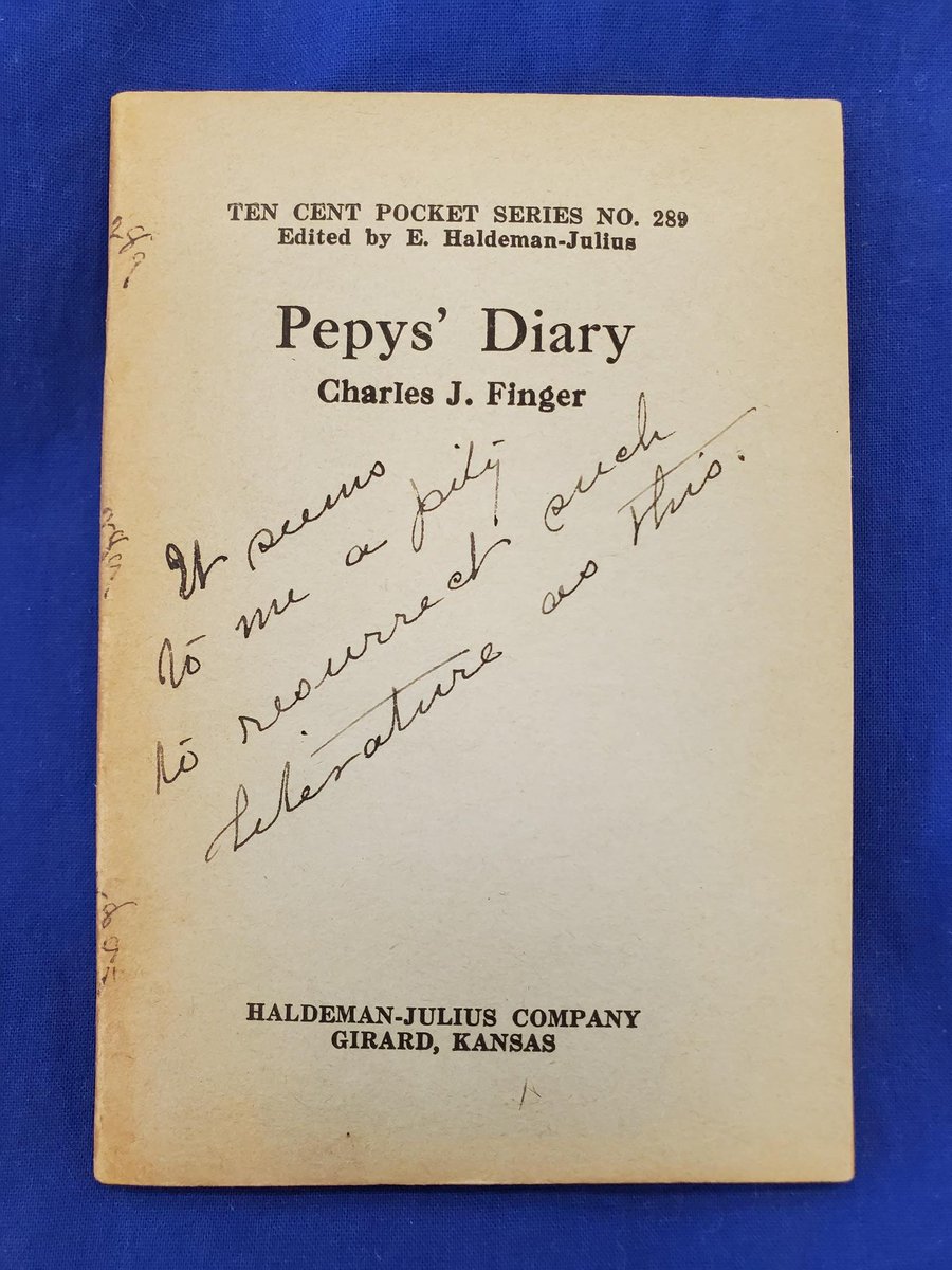 Surveying a new acquisition of Little Blue Books published by the Haldeman-Julius Publishing Company and we are really getting a chuckle out of the comments left by a former owner/reader. #snarkinthearchives
<a href="/UCLibraries/">UC Libraries</a>