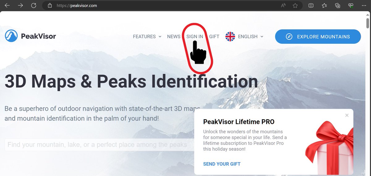 PREPARE FOR NEW FUNCTIONALITY IN 2024! Location saving &amp; data export features are on their way &amp; need a user account for storage. PeakVisor can only provide sign in via Google or Apple accounts (to reduce development workload). User profile setup is under SIGN IN  shown below.