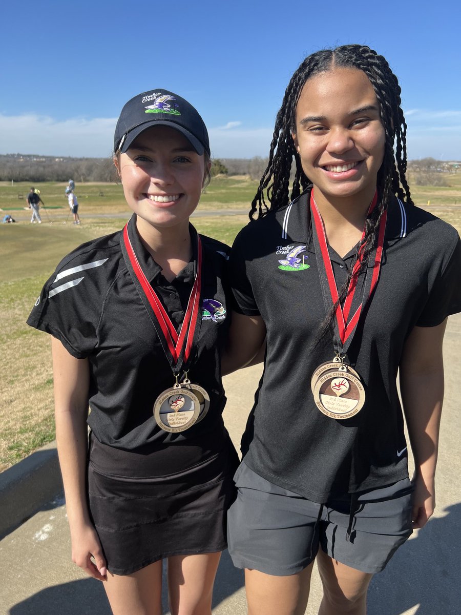 Timber Creek Varsity Girls Golf takes 1st Place at Hidden Creek tournament hosted by the Burleson Elks.  Kensley Partain finished 2nd &amp; Ava Moore 3rd as medalists.  Great Job Ladies!  Go Falcons!  ⁦<a href="/KISDAthletics/">Keller ISD Athletics</a>⁩ ⁦<a href="/TCHS_WAthletics/">TC Women’s Athletics</a>⁩ ⁦<a href="/TCHS_Booster/">TCHS ABC</a>⁩