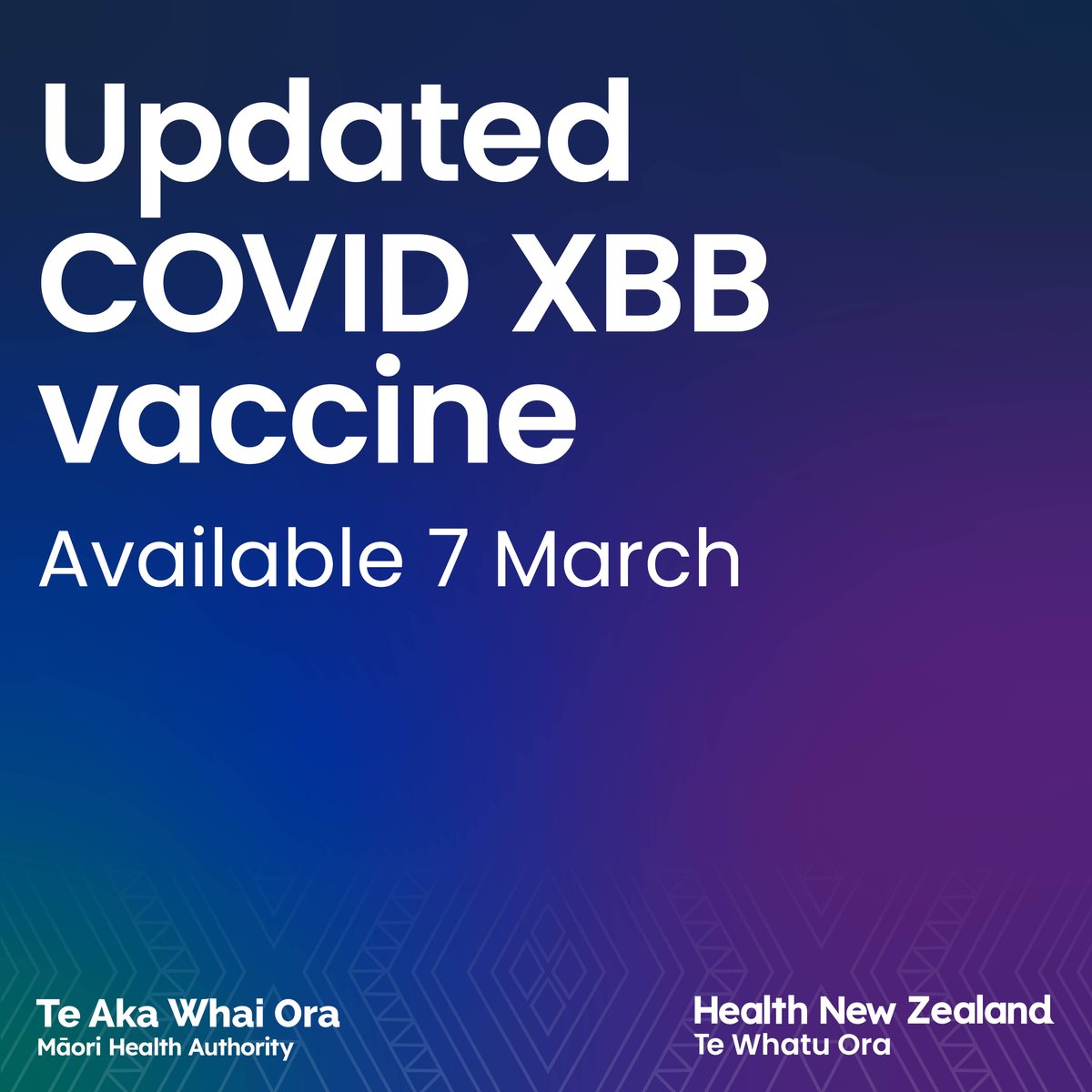 Updated XBB COVID vaccine available from 7 March. 

Pharmac has approved the updated COVID vaccine for the XBB.1.5 strain to be used in New Zealand from 7 March 2024. 

The XBB vaccine is more effective against more recent subvariants of COVID in New Zealand.