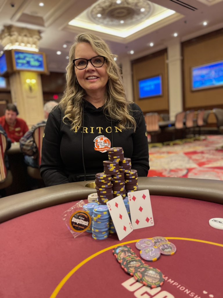 VenetianPoker's tweet photo. Congratulations to Rhonda Shepek of Canada who was the winner via three-way chop in our DeepStack Showdown Event #03 $400 NLH Epic Bounty $20,000 guarantee on 2.20.24

Rhonda takes home the DeepStack Showdown bronze coin and $3,283 + bounties https://t.co/EXbrgjz3K4